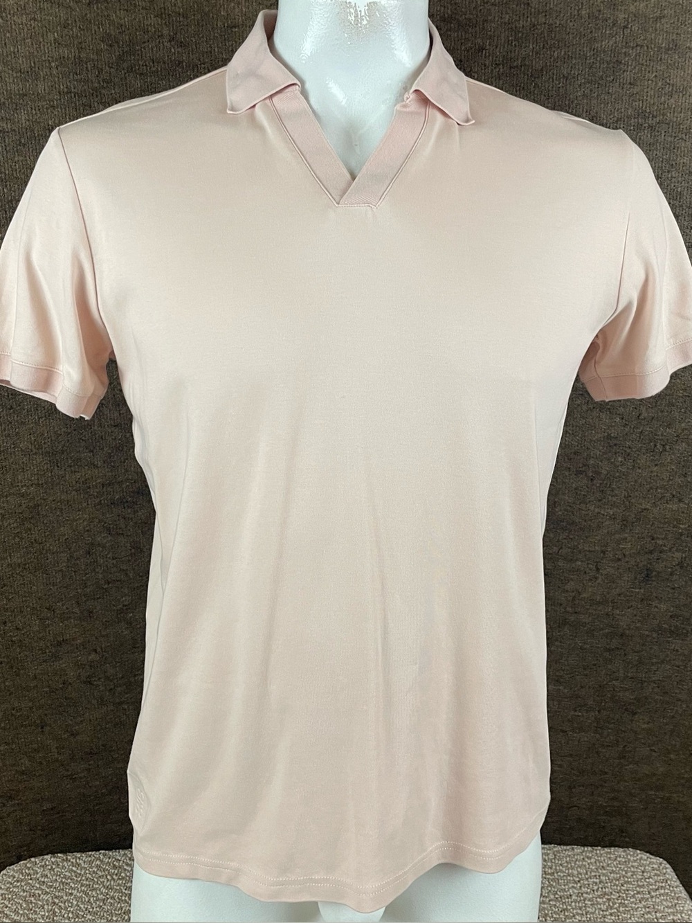 Co Thirty Six Polo Shirt Mens L Blush Pink Stretch Cotton Golf Johnny Collar A77